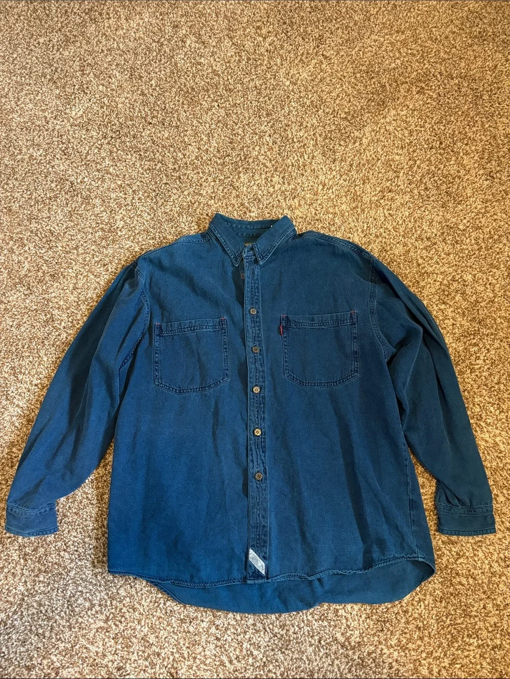 Levi's || Vintage Indigo Blue Denim Button Down Shirt Size L